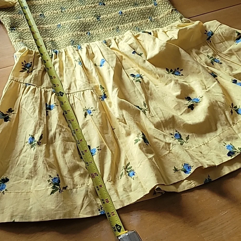 By Anthropologie Puff-Sleeve Square-Neck Smocked Mini Dress - Picture 7 of 8